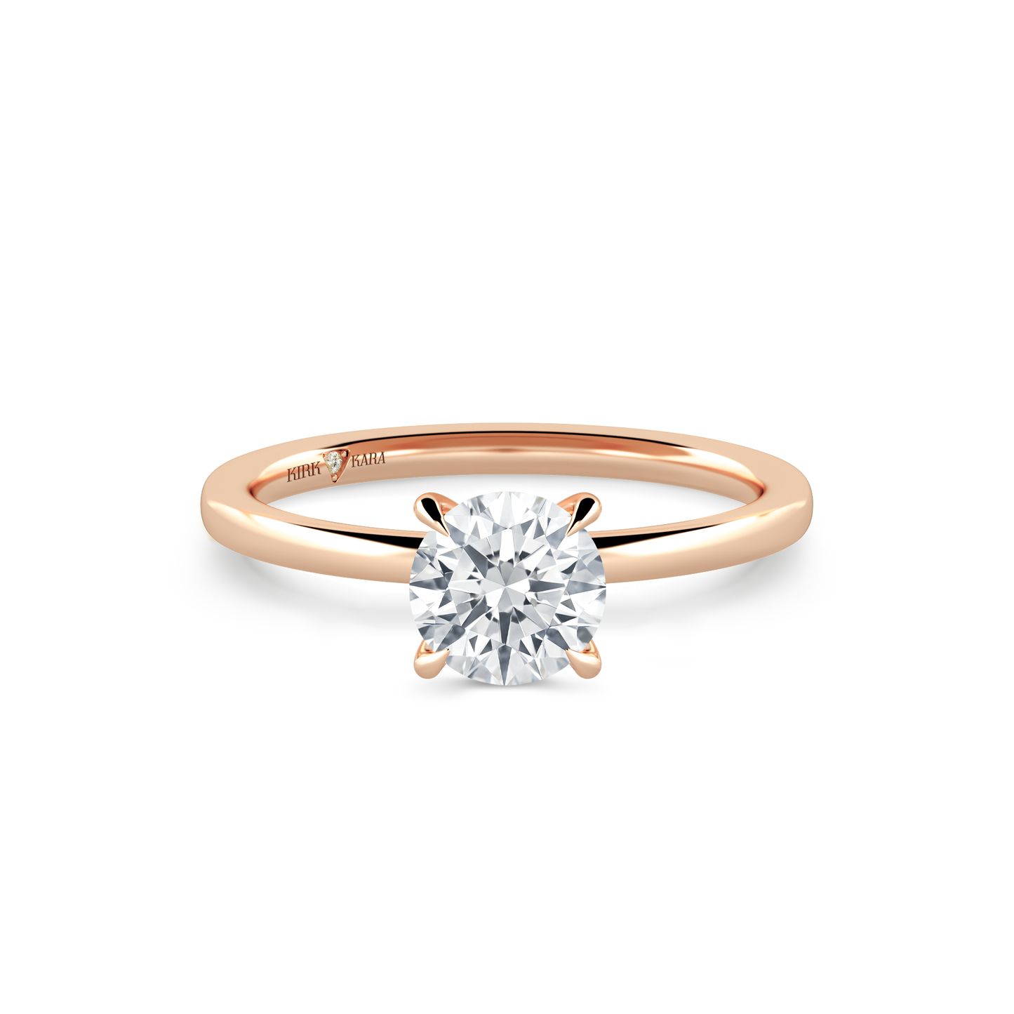 Preset Round Solitaire Engagement Ring - Center Diamond Included