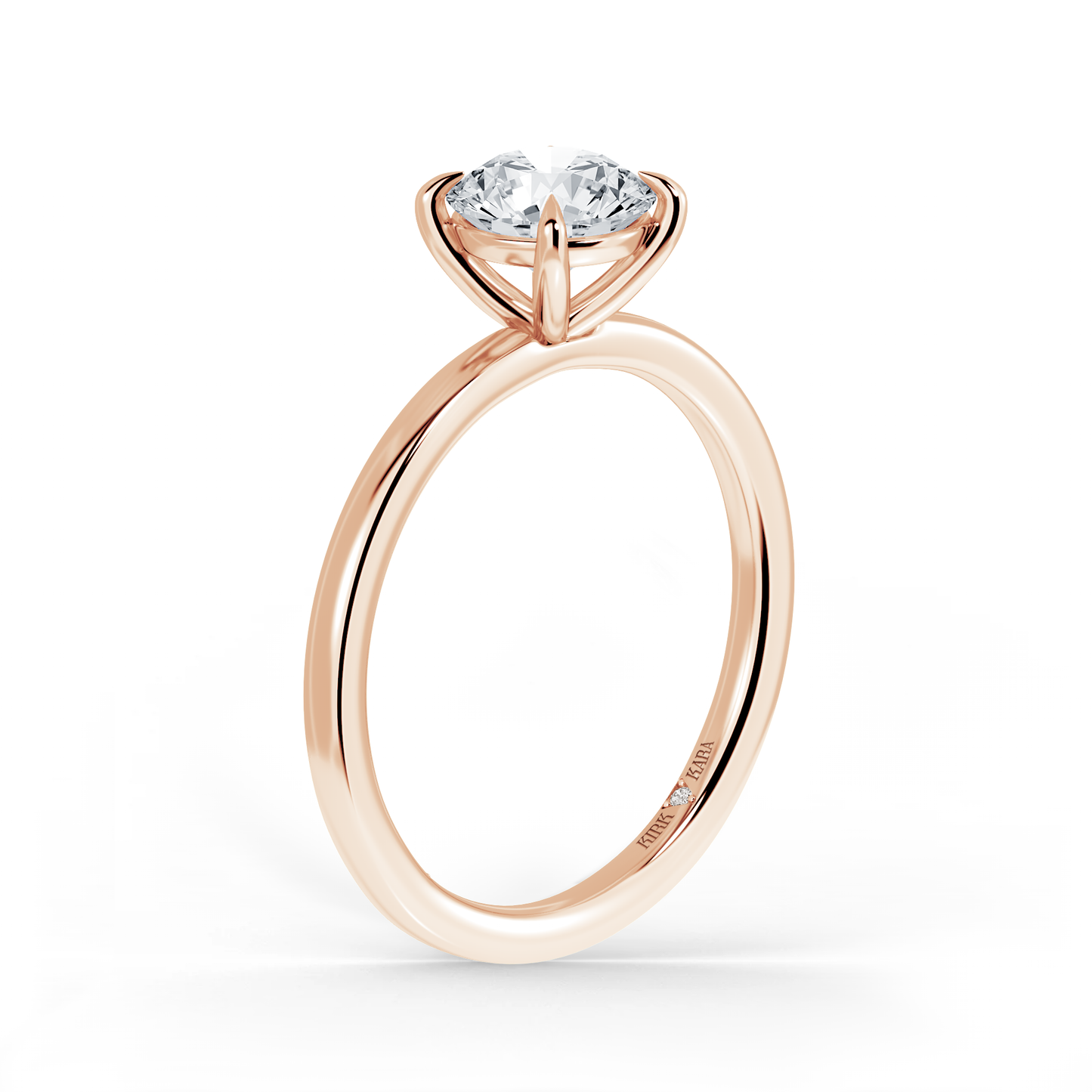 Preset Round Solitaire Engagement Ring - Center Diamond Included
