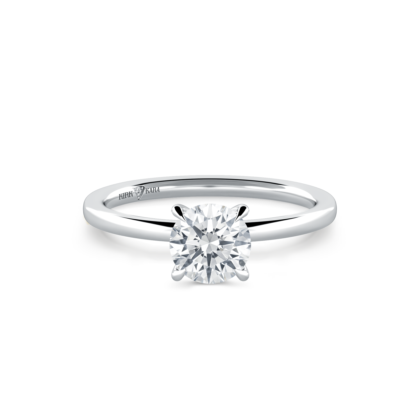 Preset Round Solitaire Engagement Ring - Center Diamond Included
