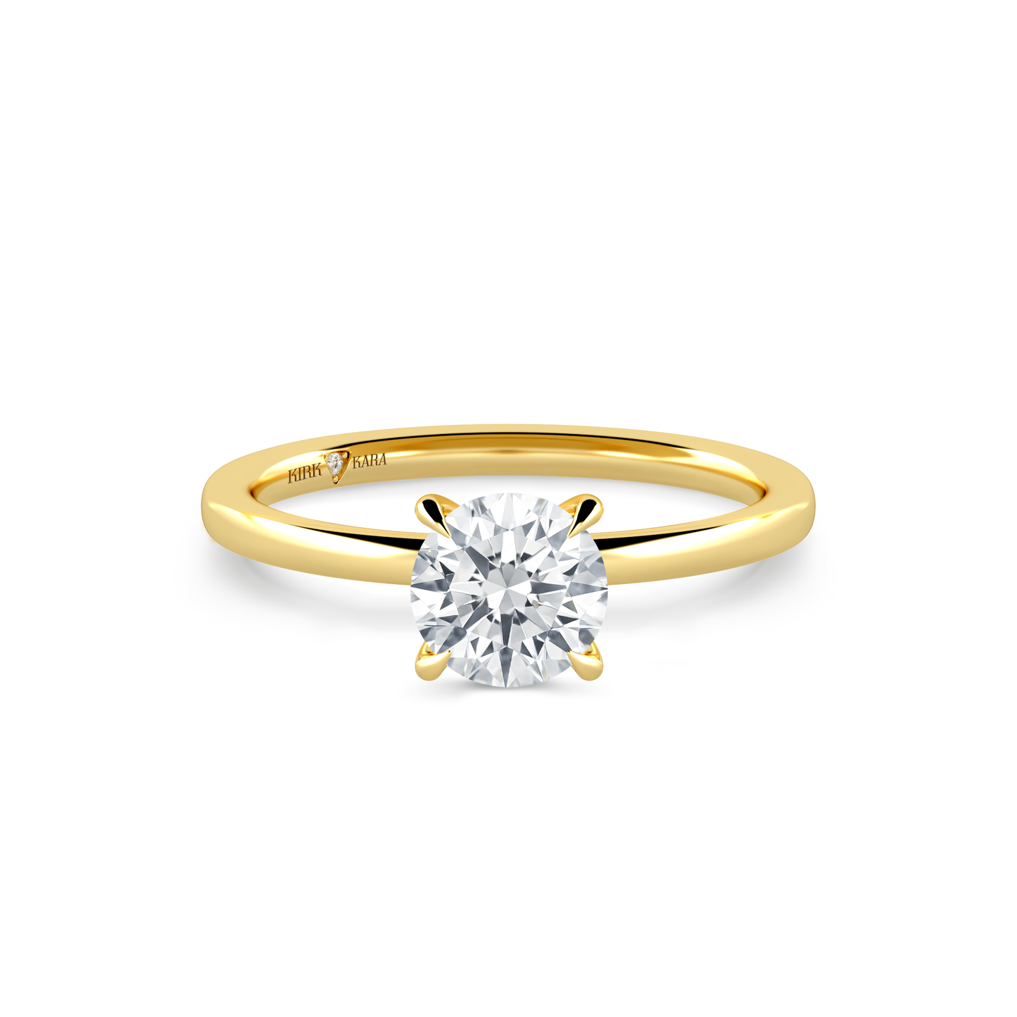 Preset Round Solitaire Engagement Ring - Center Diamond Included