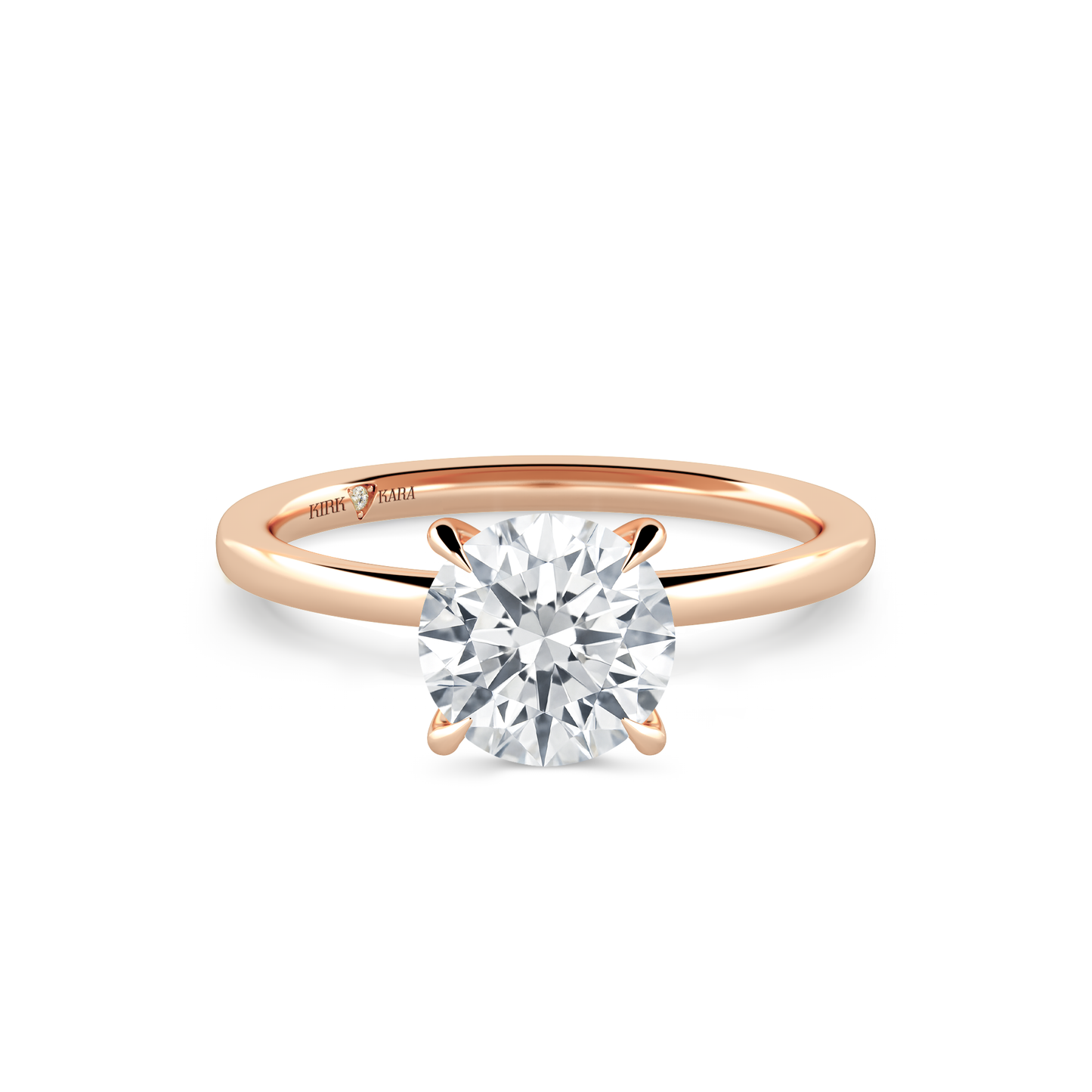 Preset Round Solitaire Engagement Ring - Center Diamond Included