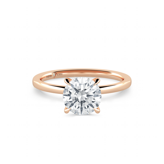 Preset Round Solitaire Engagement Ring - Center Diamond Included