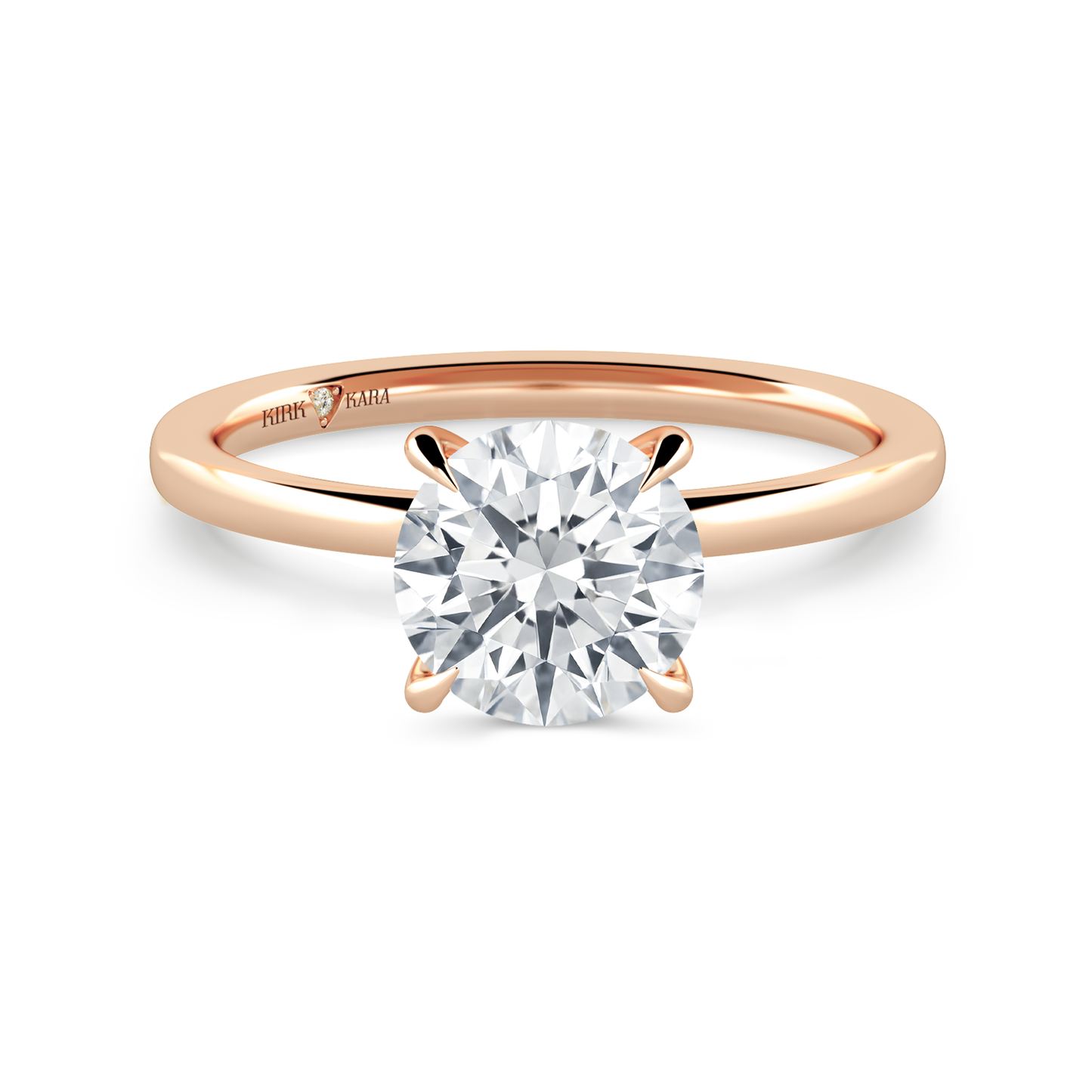 Preset Round Solitaire Engagement Ring - Center Diamond Included