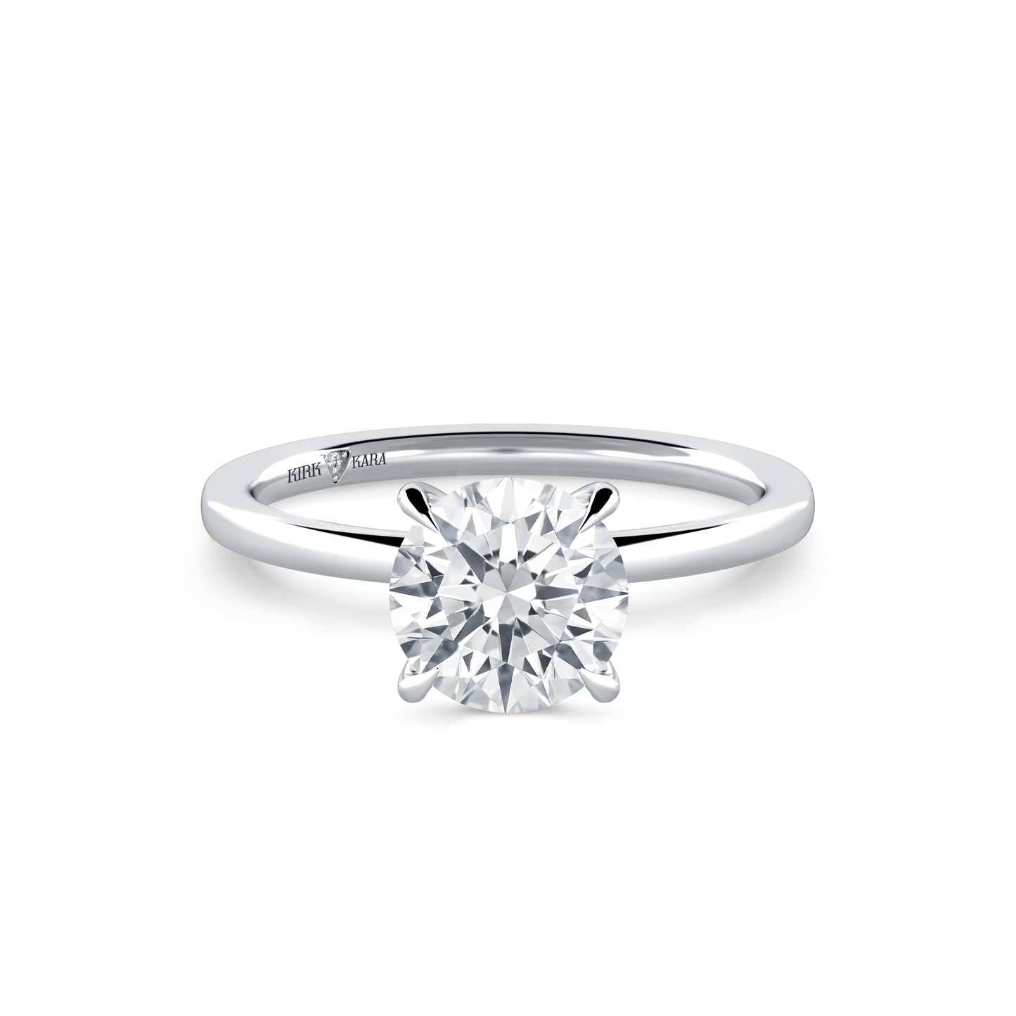 Preset Round Solitaire Engagement Ring - Center Diamond Included