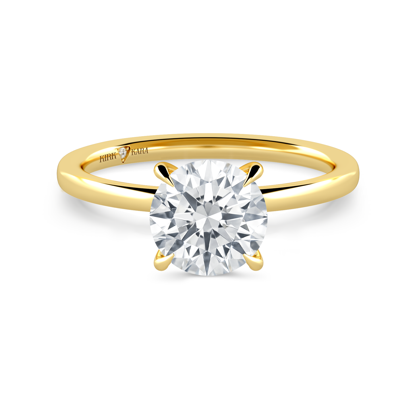 Preset Round Solitaire Engagement Ring - Center Diamond Included