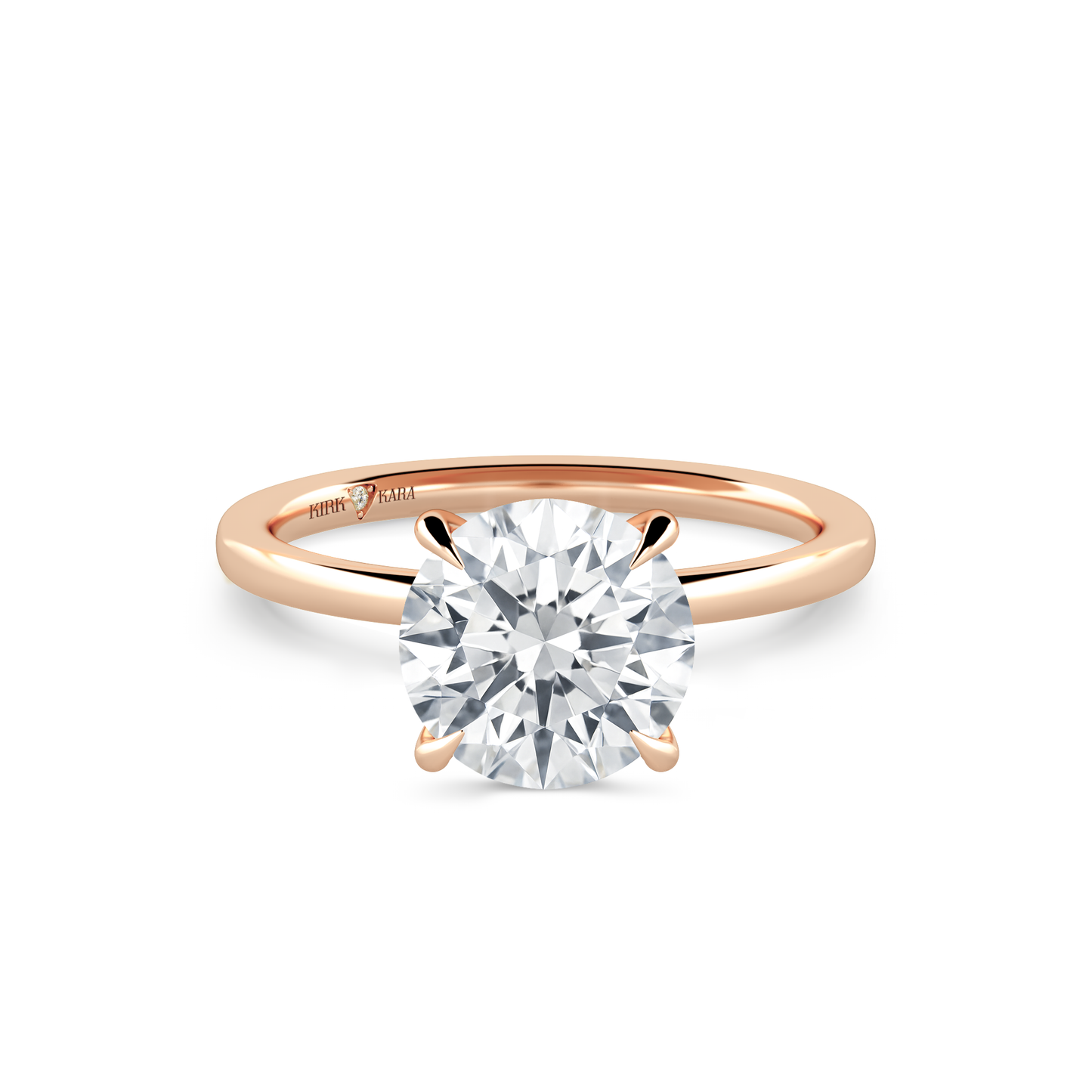 Preset Round Solitaire Engagement Ring - Center Diamond Included