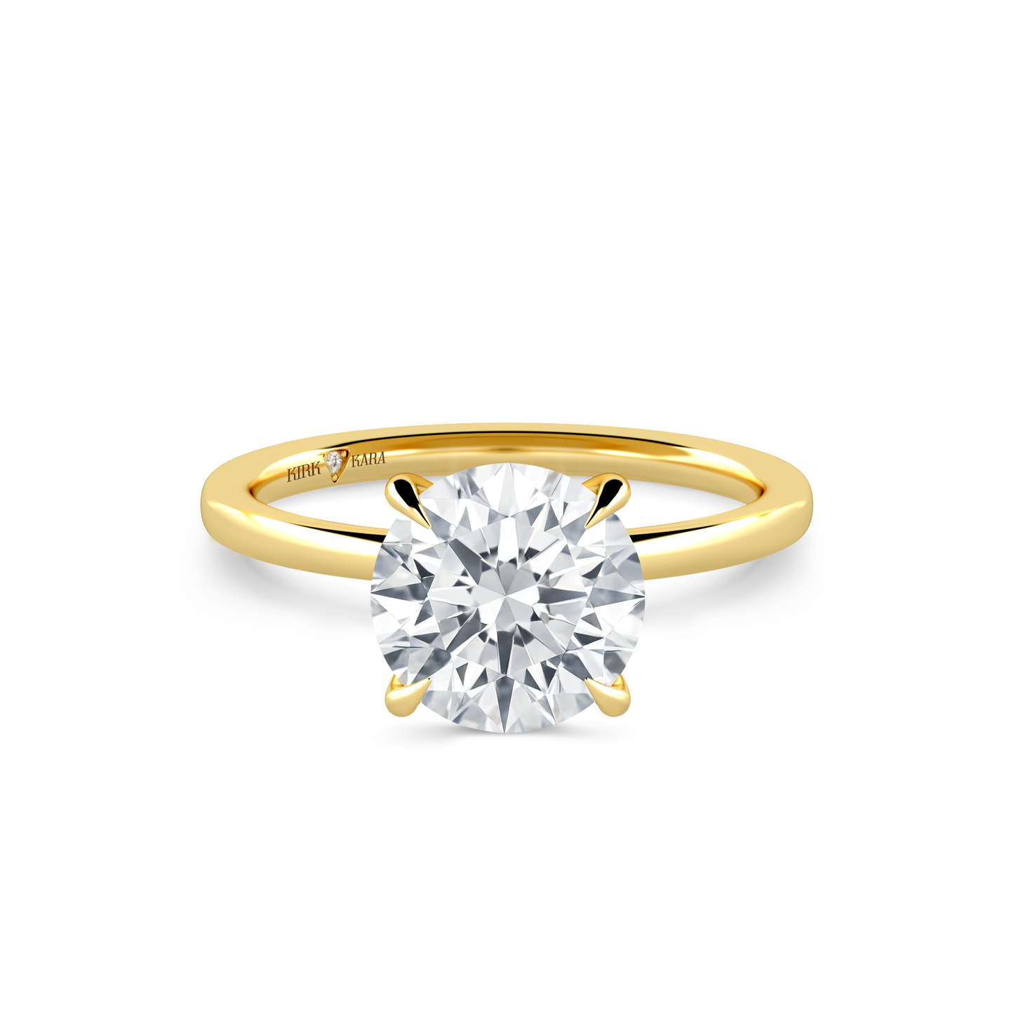 Preset Round Solitaire Engagement Ring - Center Diamond Included