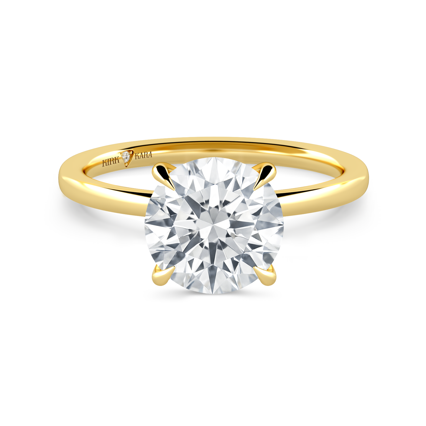 Preset Round Solitaire Engagement Ring - Center Diamond Included