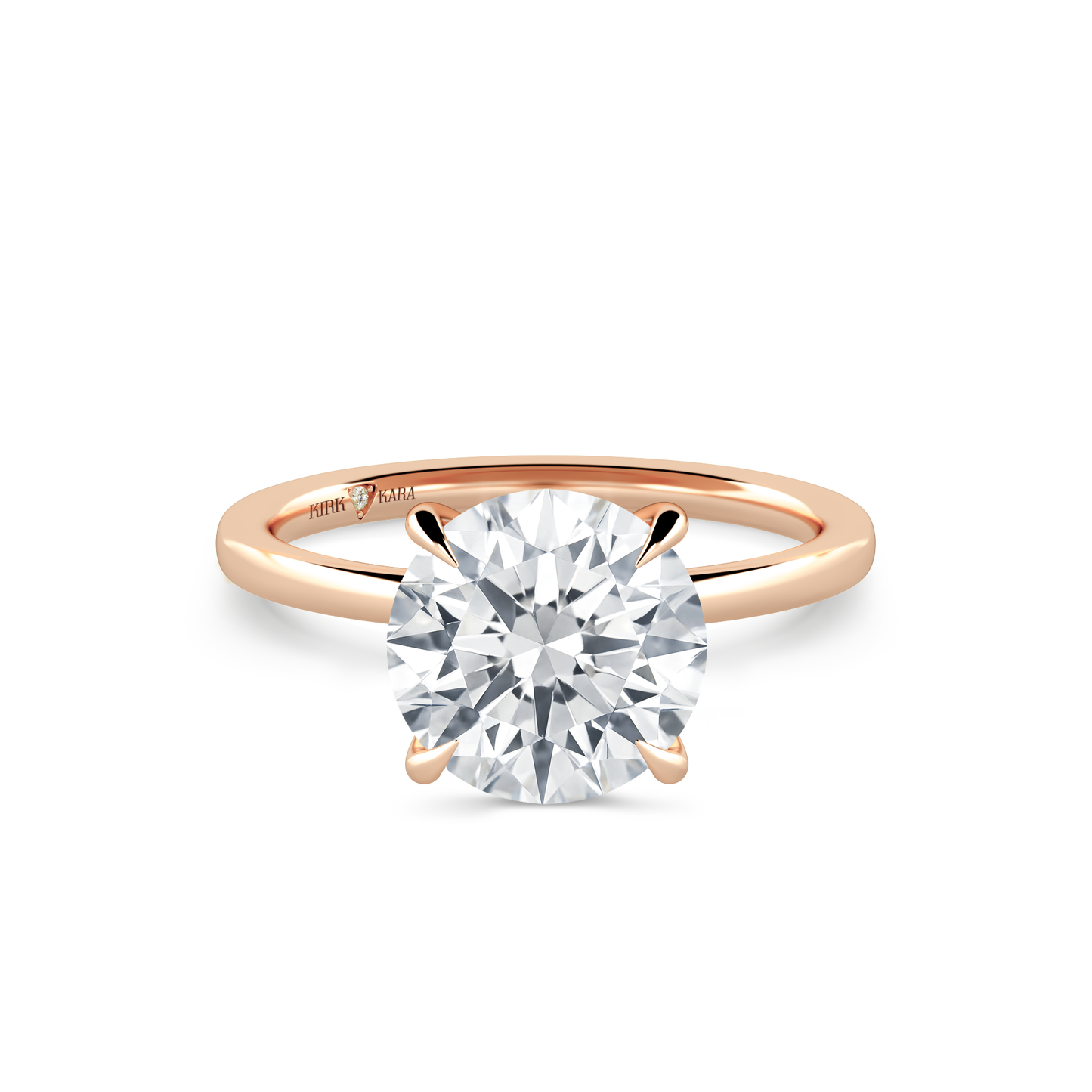 Preset Round Solitaire Engagement Ring - Center Diamond Included