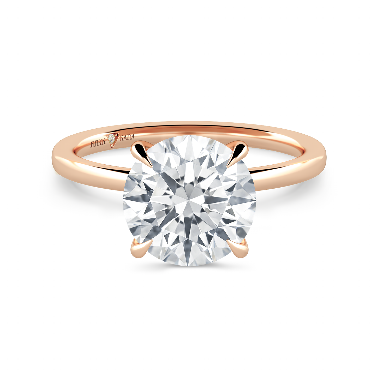 Preset Round Solitaire Engagement Ring - Center Diamond Included