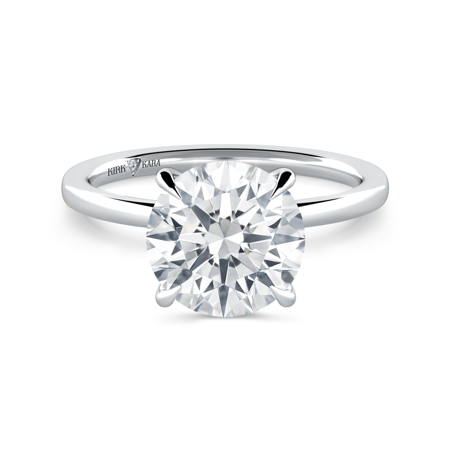 Preset Round Solitaire Engagement Ring - Center Diamond Included