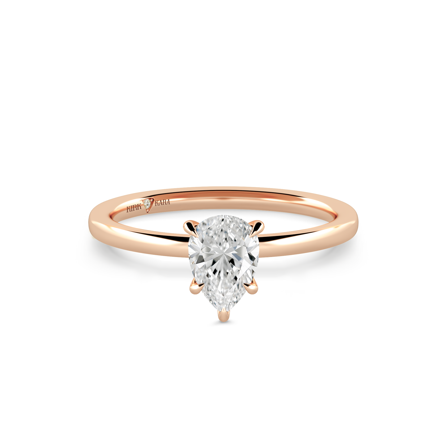 Preset Pear Solitaire Engagement Ring - Center Diamond Included