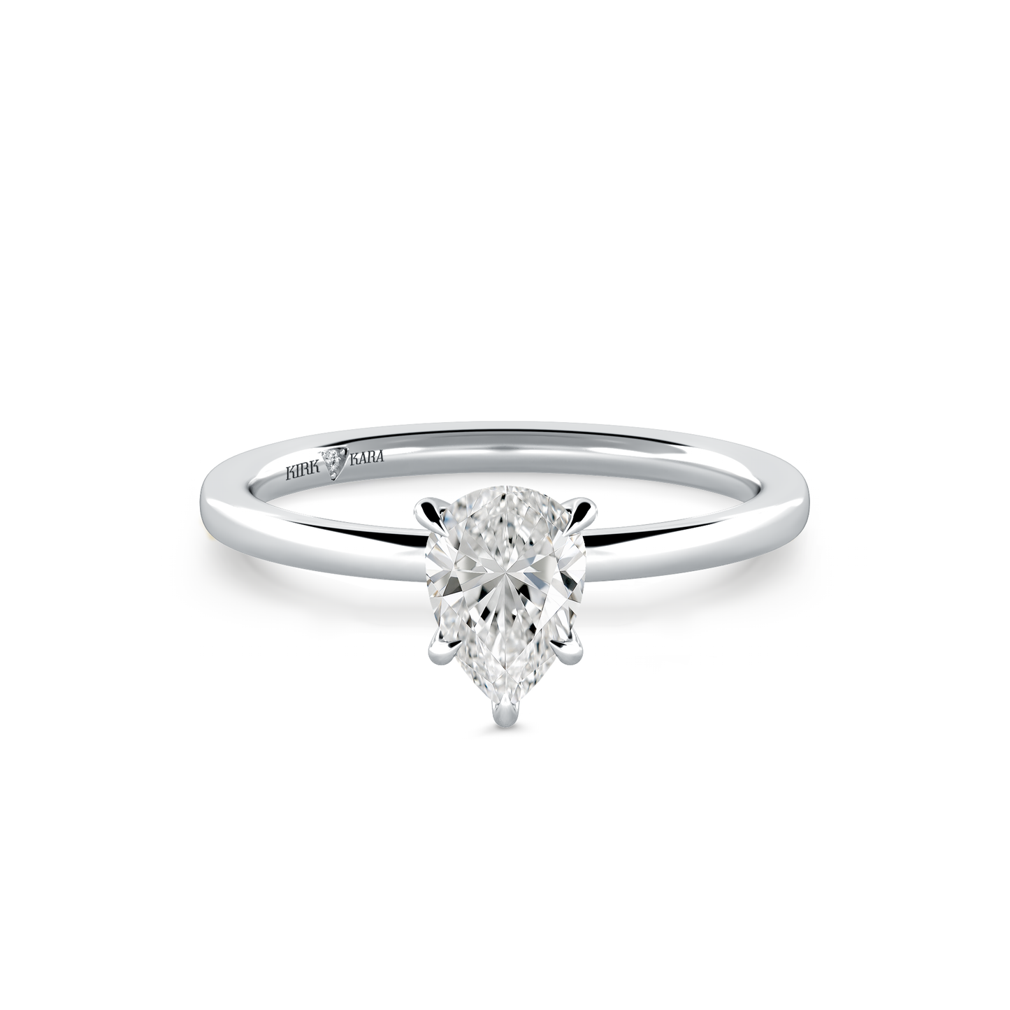 Preset Pear Solitaire Engagement Ring - Center Diamond Included