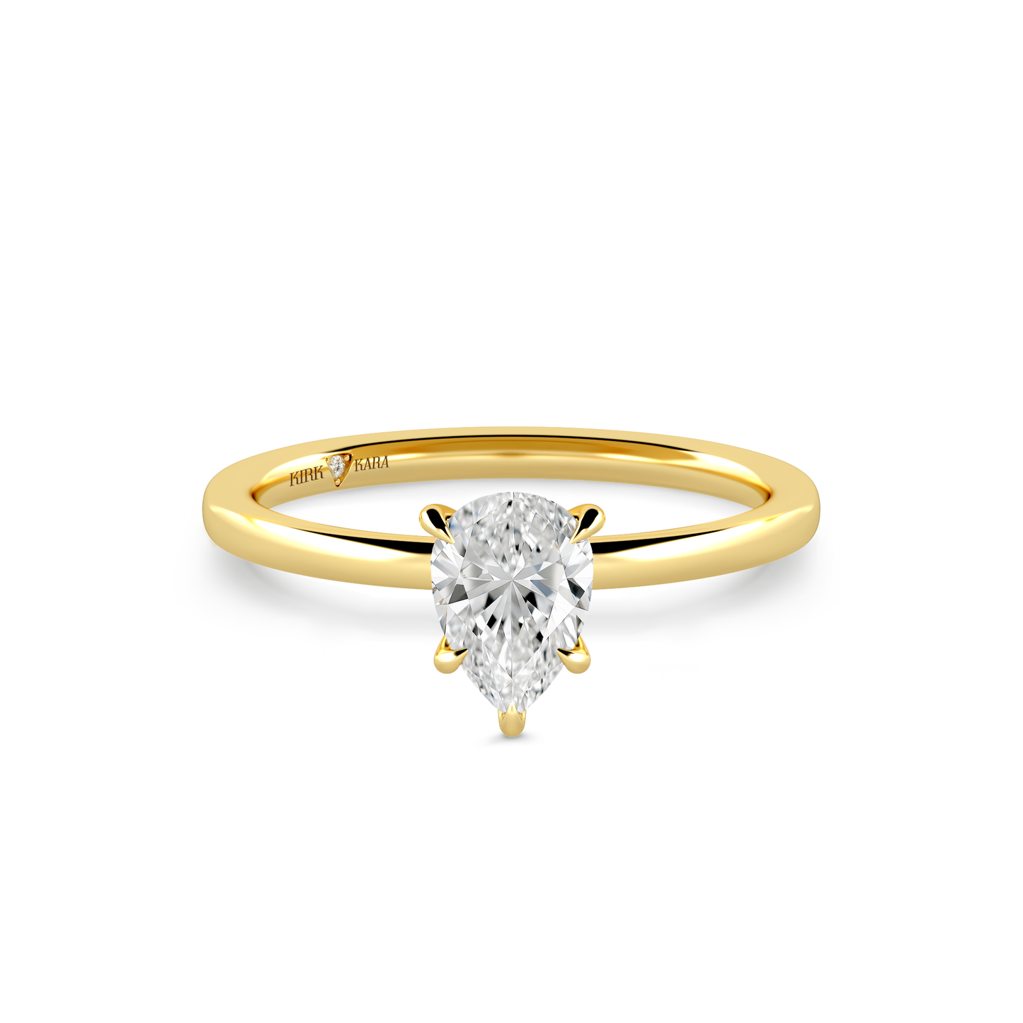 Preset Pear Solitaire Engagement Ring - Center Diamond Included
