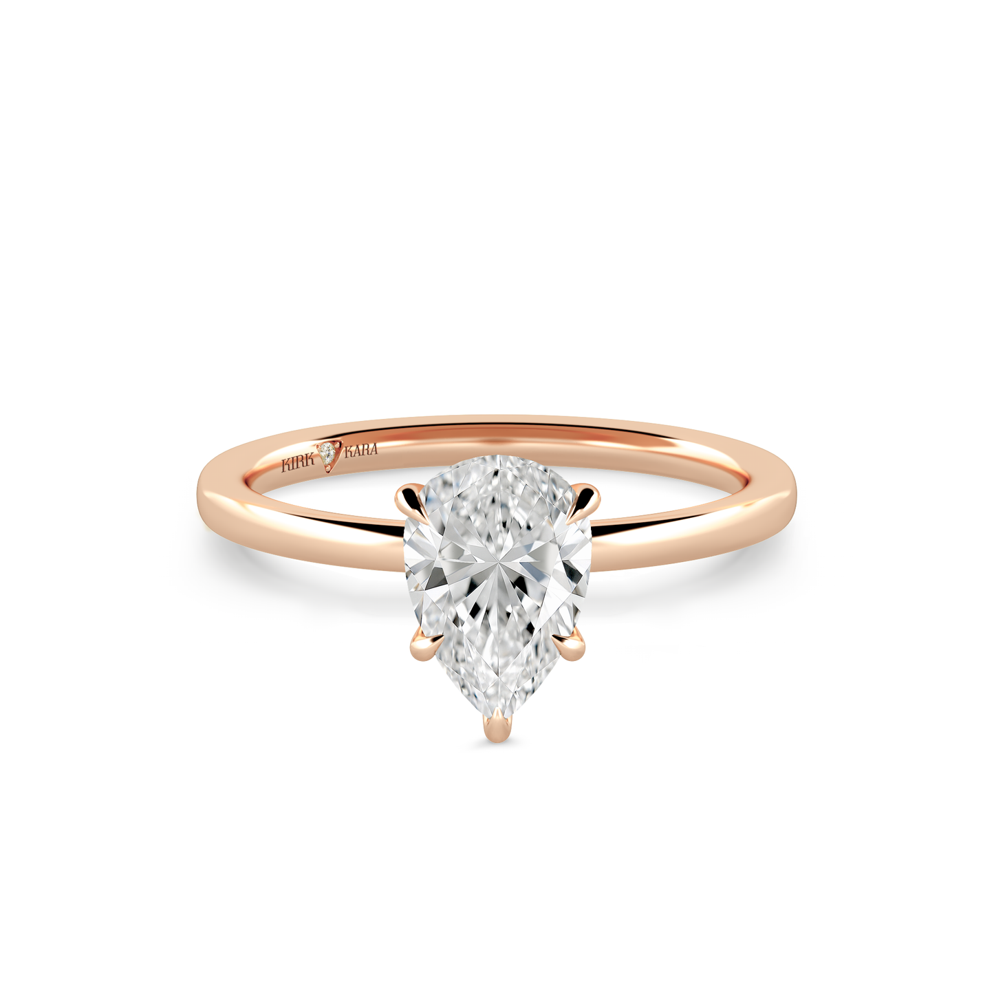 Preset Pear Solitaire Engagement Ring - Center Diamond Included