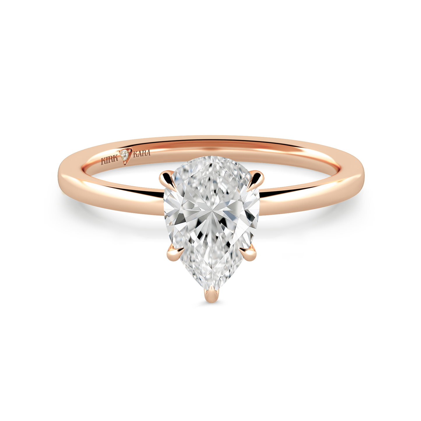 Preset Pear Solitaire Engagement Ring - Center Diamond Included