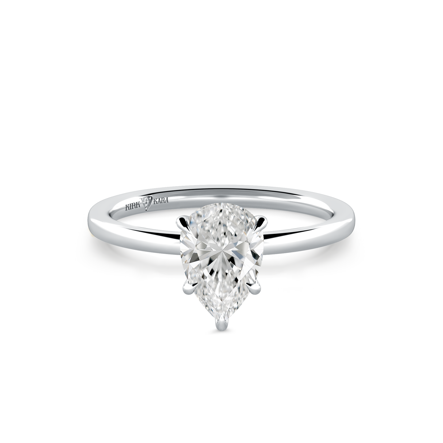 Preset Pear Solitaire Engagement Ring - Center Diamond Included