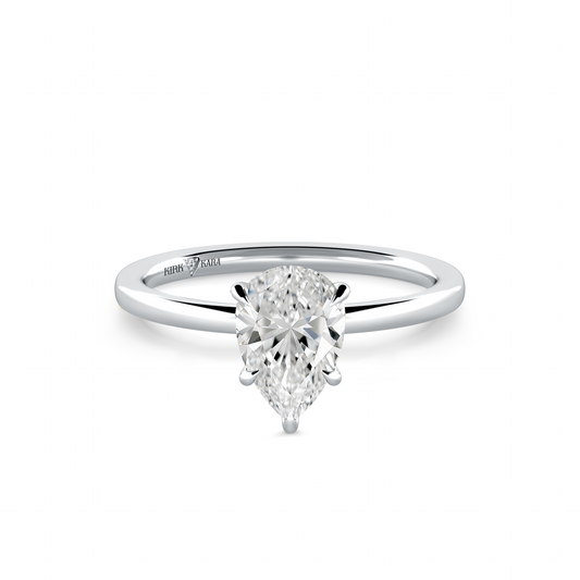 Preset Pear Solitaire Engagement Ring - Center Diamond Included