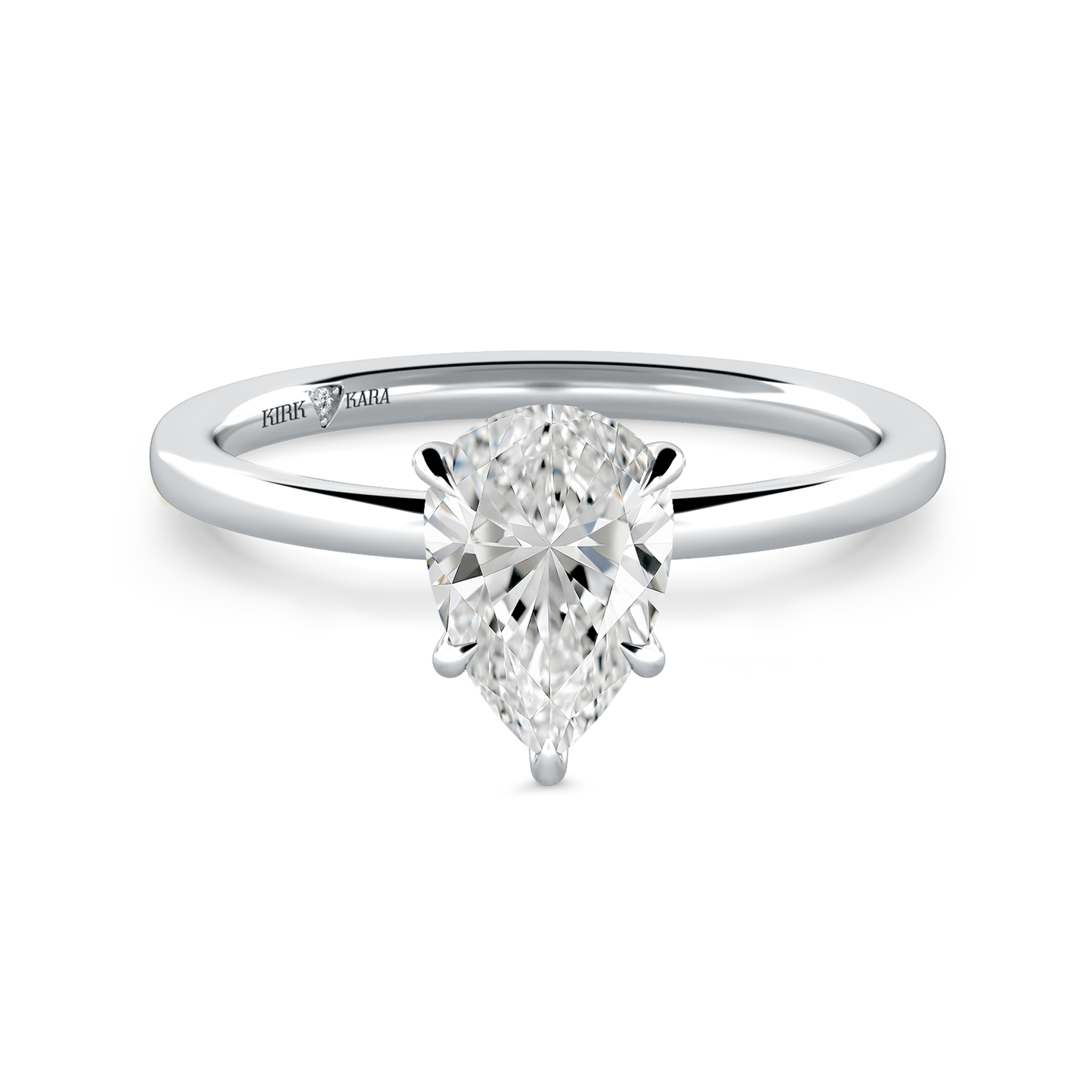Preset Pear Solitaire Engagement Ring - Center Diamond Included