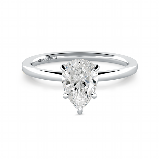 Preset Pear Solitaire Engagement Ring - Center Diamond Included