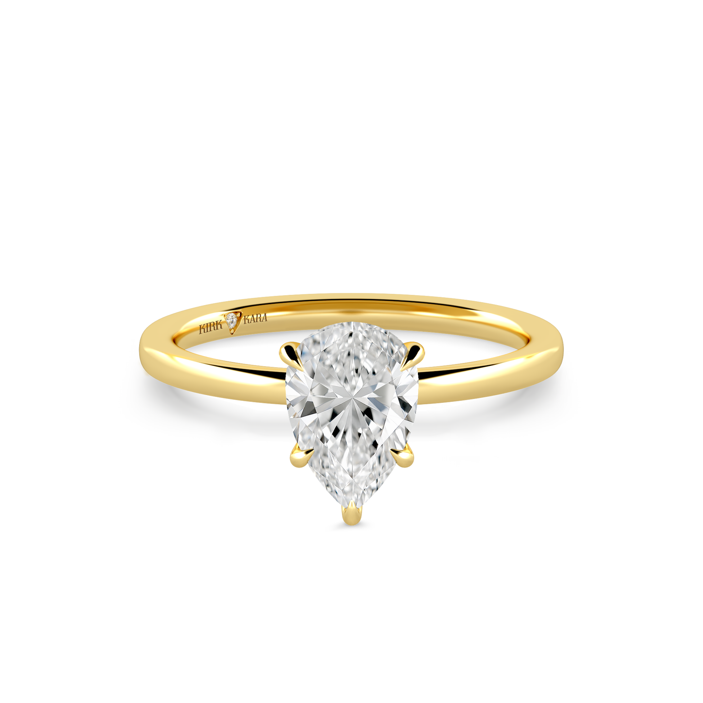 Preset Pear Solitaire Engagement Ring - Center Diamond Included