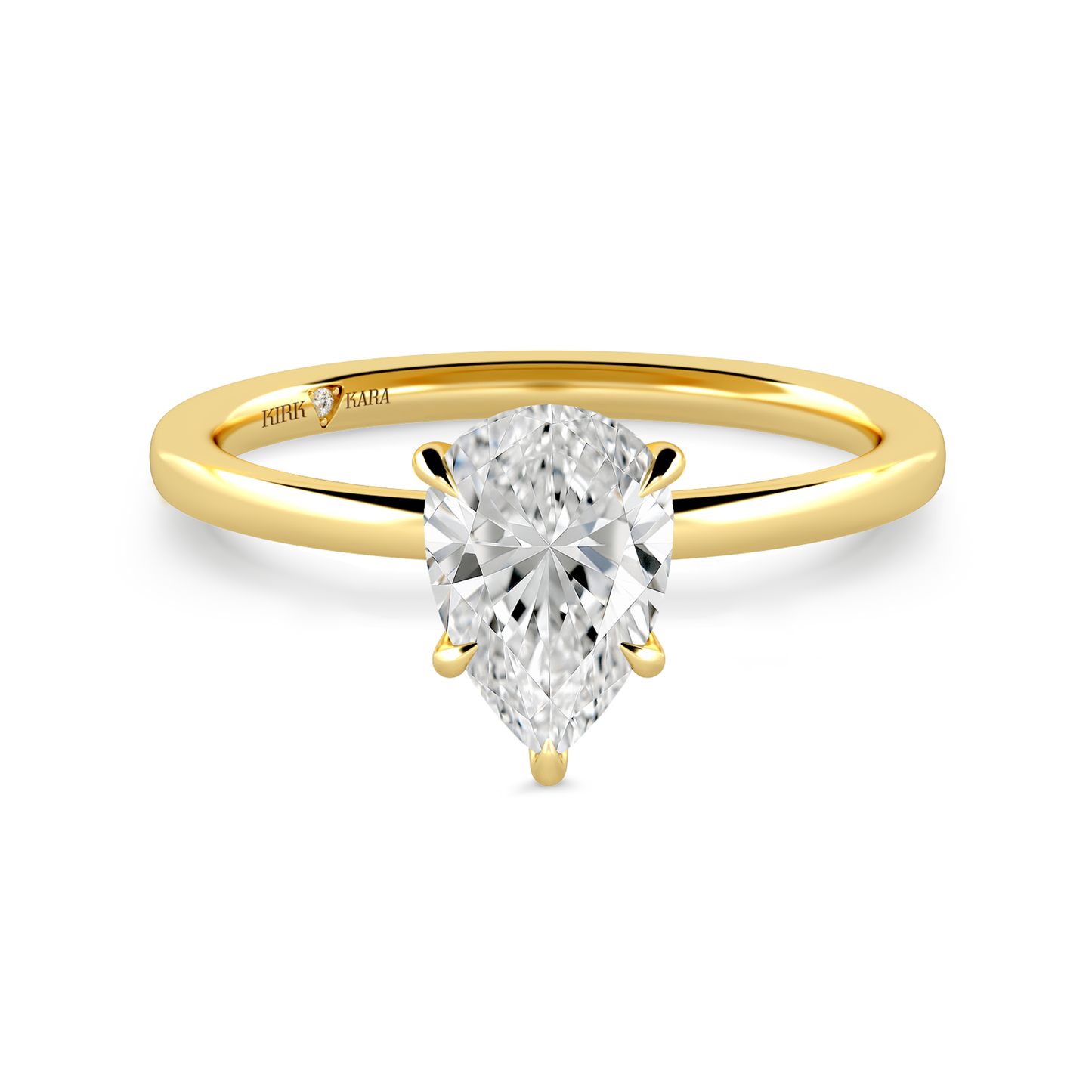Preset Pear Solitaire Engagement Ring - Center Diamond Included