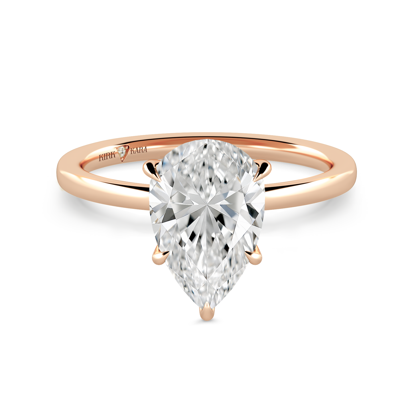 Preset Pear Solitaire Engagement Ring - Center Diamond Included
