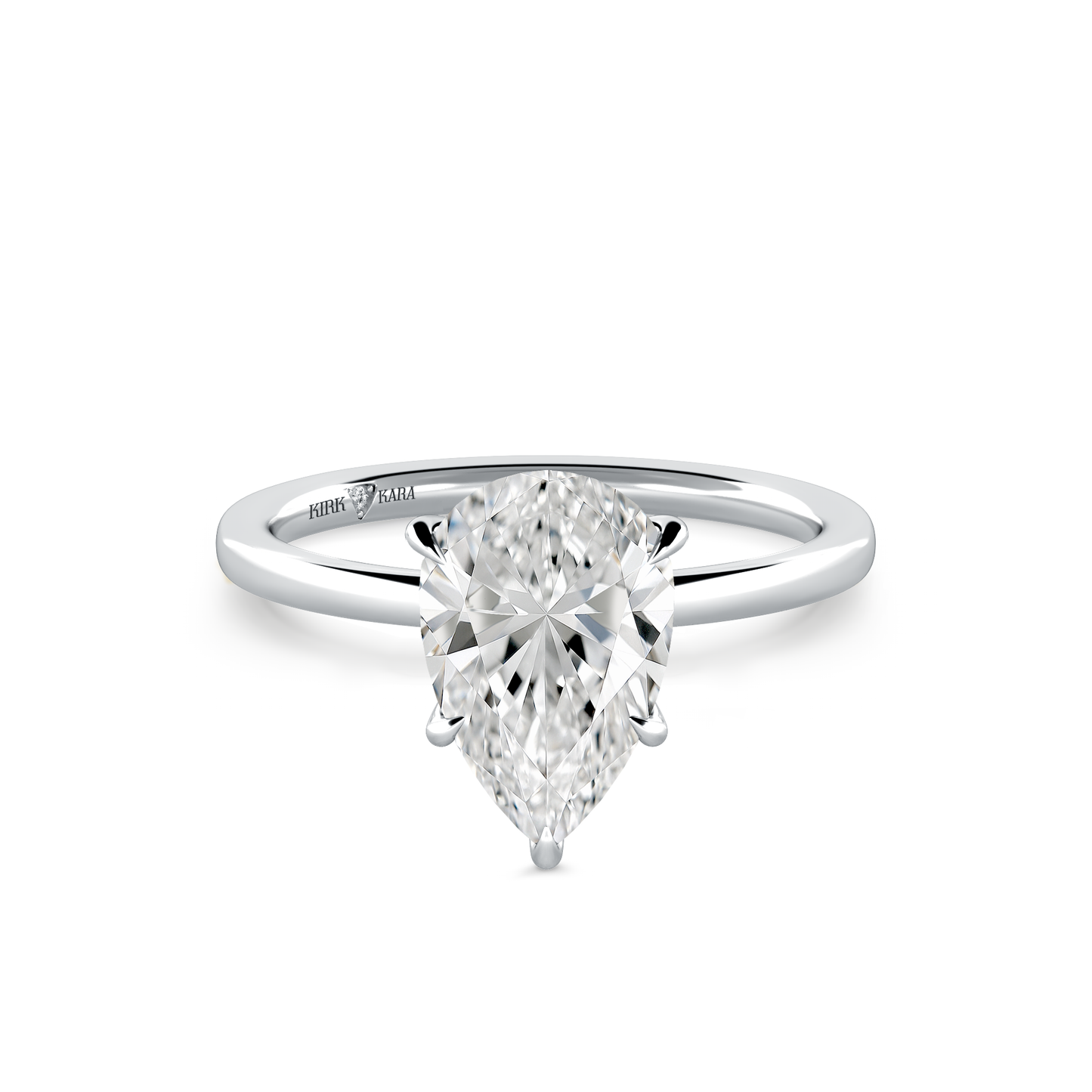 Preset Pear Solitaire Engagement Ring - Center Diamond Included
