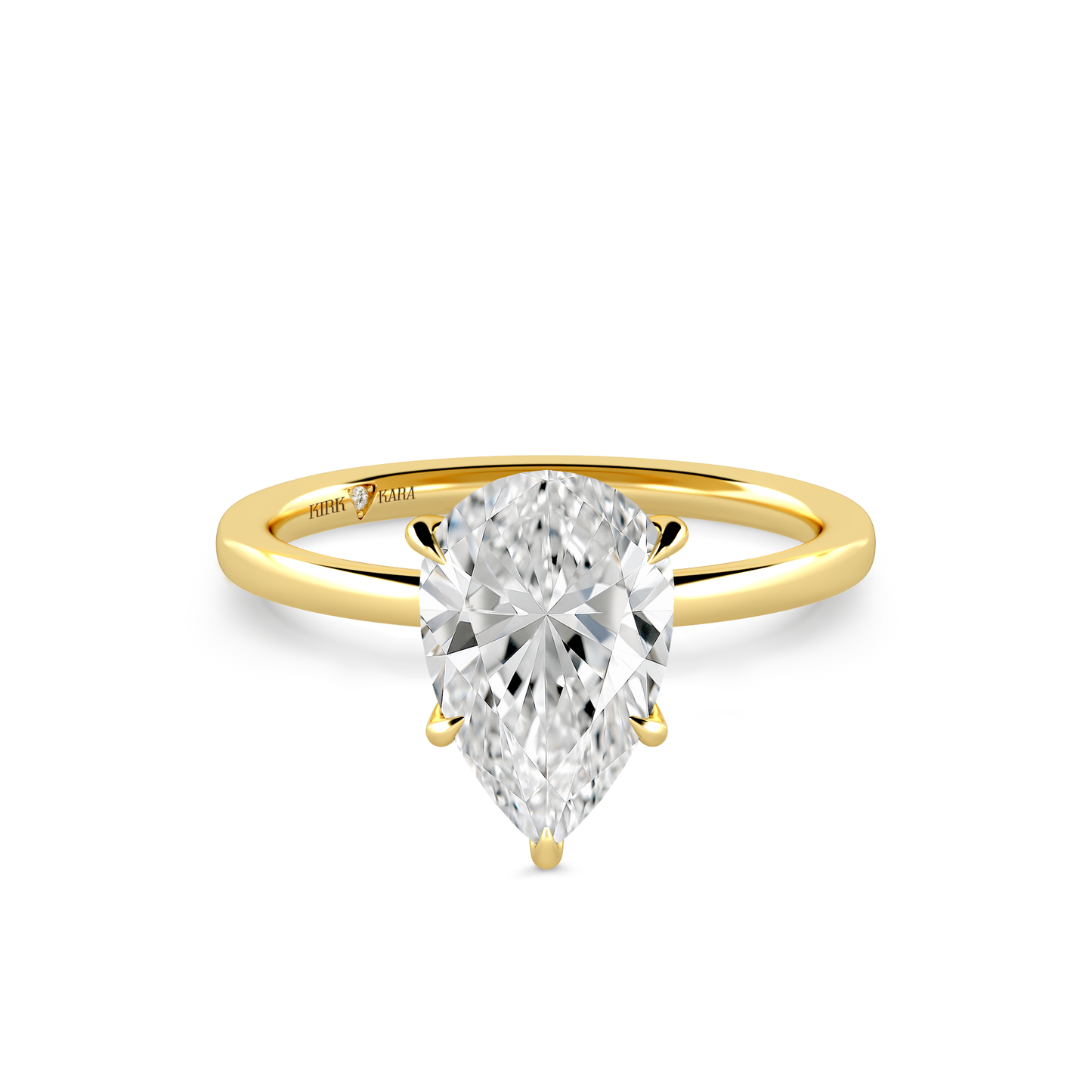 Preset Pear Solitaire Engagement Ring - Center Diamond Included