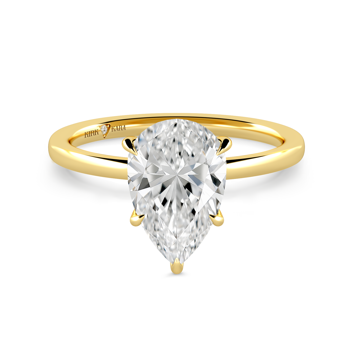 Preset Pear Solitaire Engagement Ring - Center Diamond Included