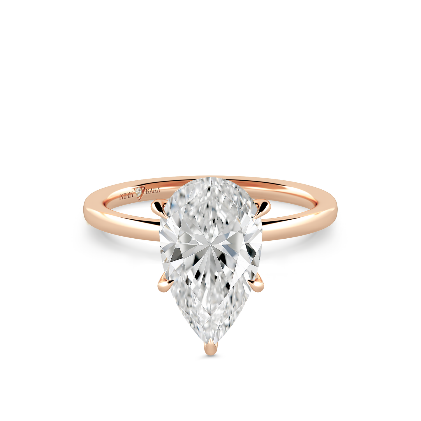 Preset Pear Solitaire Engagement Ring - Center Diamond Included