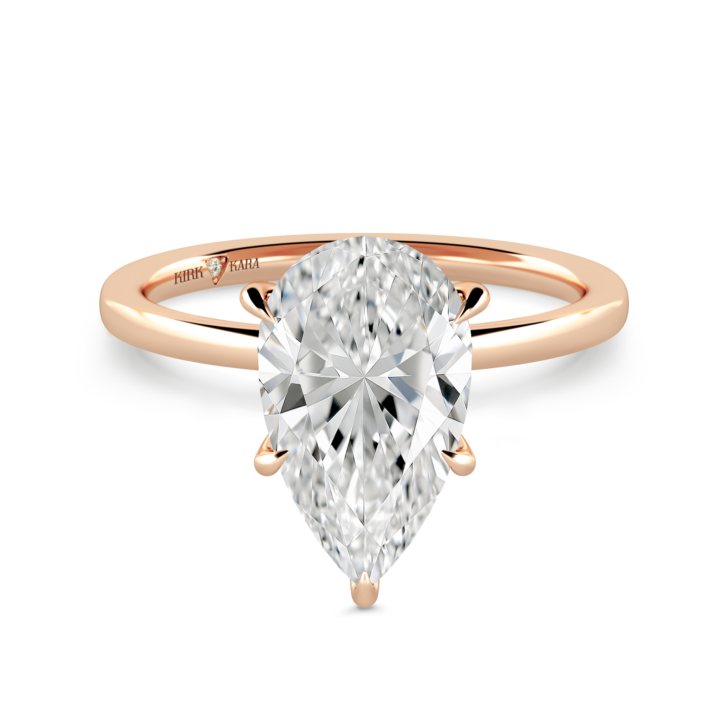 Preset Pear Solitaire Engagement Ring - Center Diamond Included