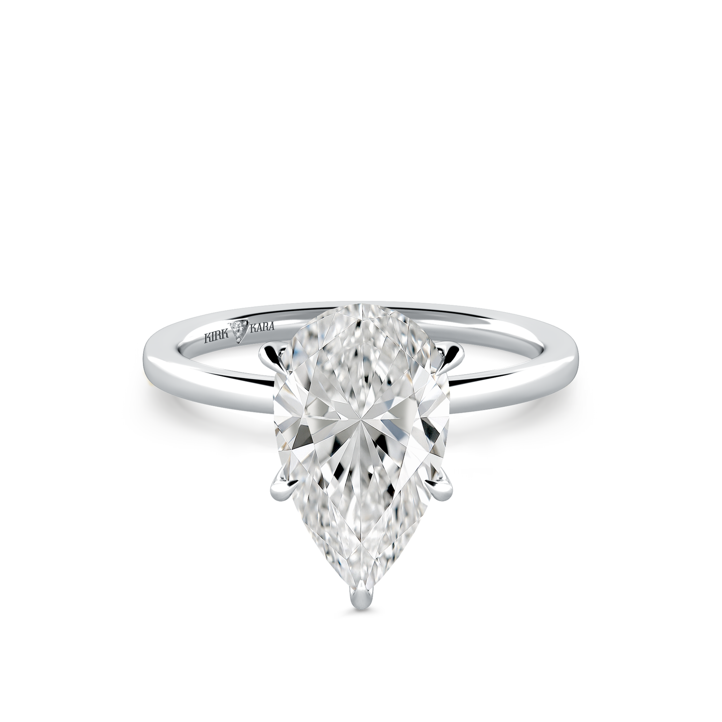 Preset Pear Solitaire Engagement Ring - Center Diamond Included