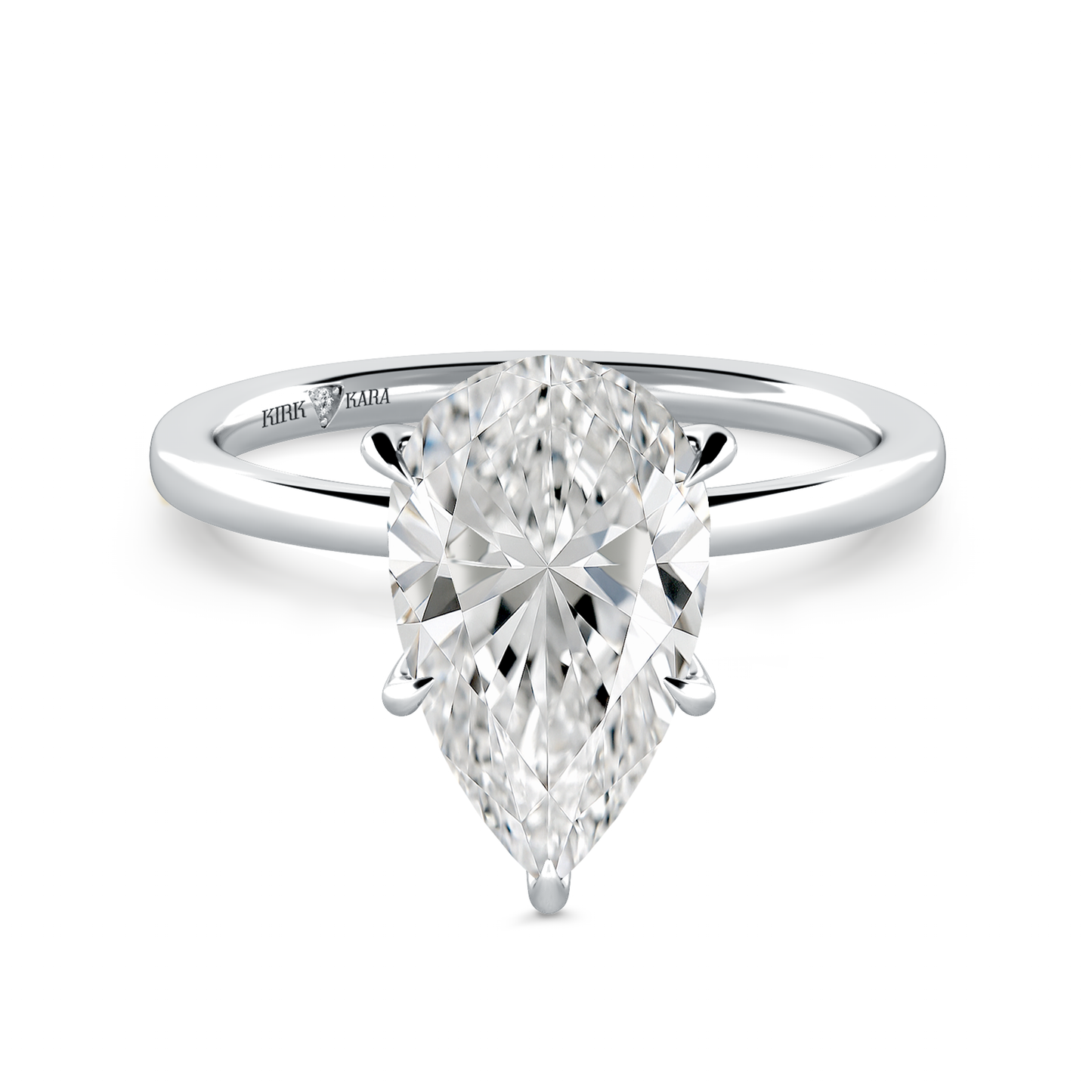 Preset Pear Solitaire Engagement Ring - Center Diamond Included