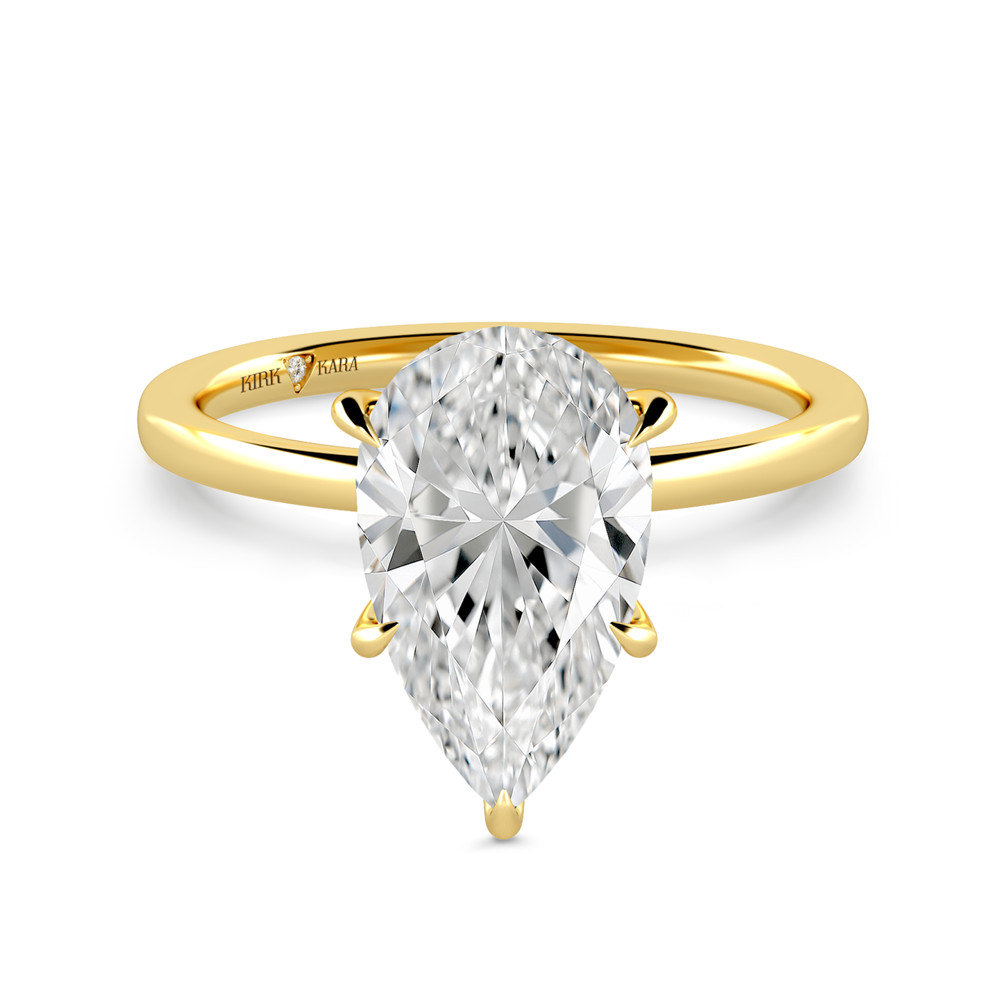 Preset Pear Solitaire Engagement Ring - Center Diamond Included