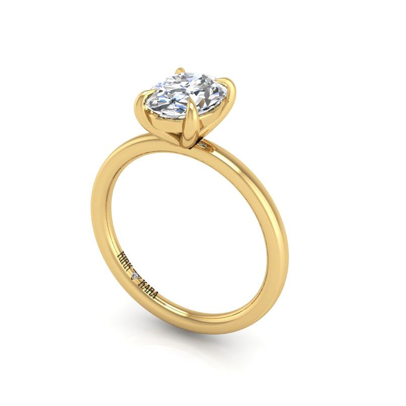 Preset Solitaire Oval Lab Diamond Engagement Ring