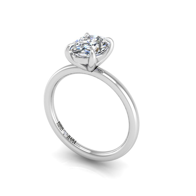 Preset Solitaire Oval Lab Diamond Engagement Ring