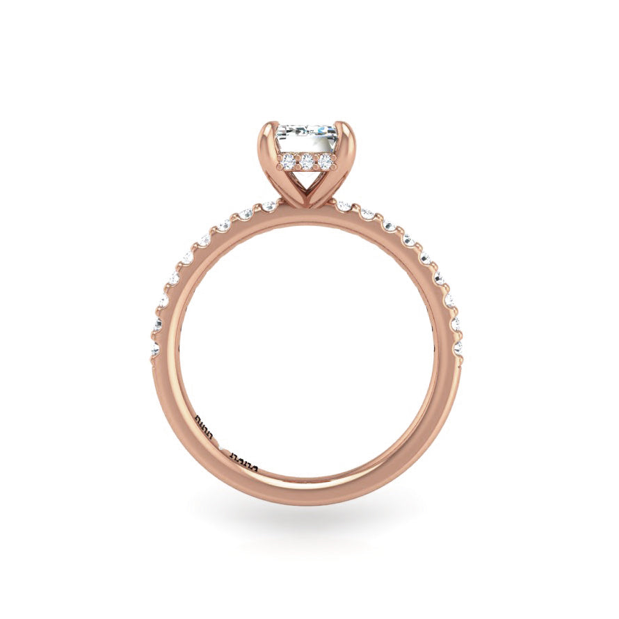 Preset Diamond Hidden Halo Solitaire Emerald Lab Diamond Engagement Ring