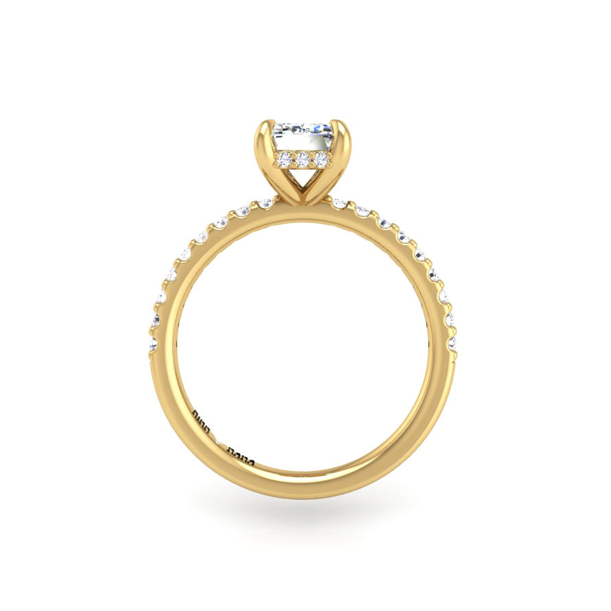 Preset Diamond Hidden Halo Solitaire Emerald Lab Diamond Engagement Ring