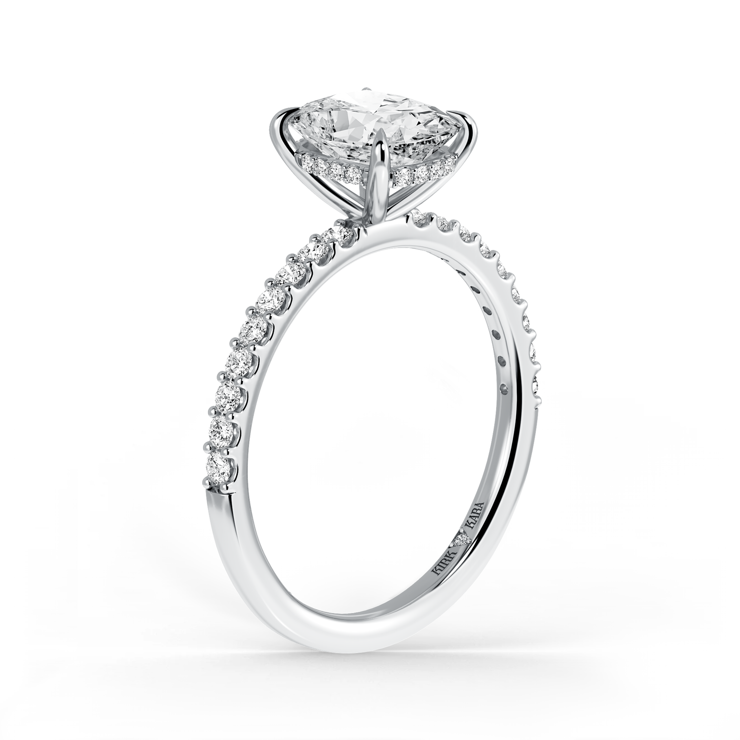 Preset Cushion Hidden Halo Lab Diamond Engagement Ring - Center Diamond Included