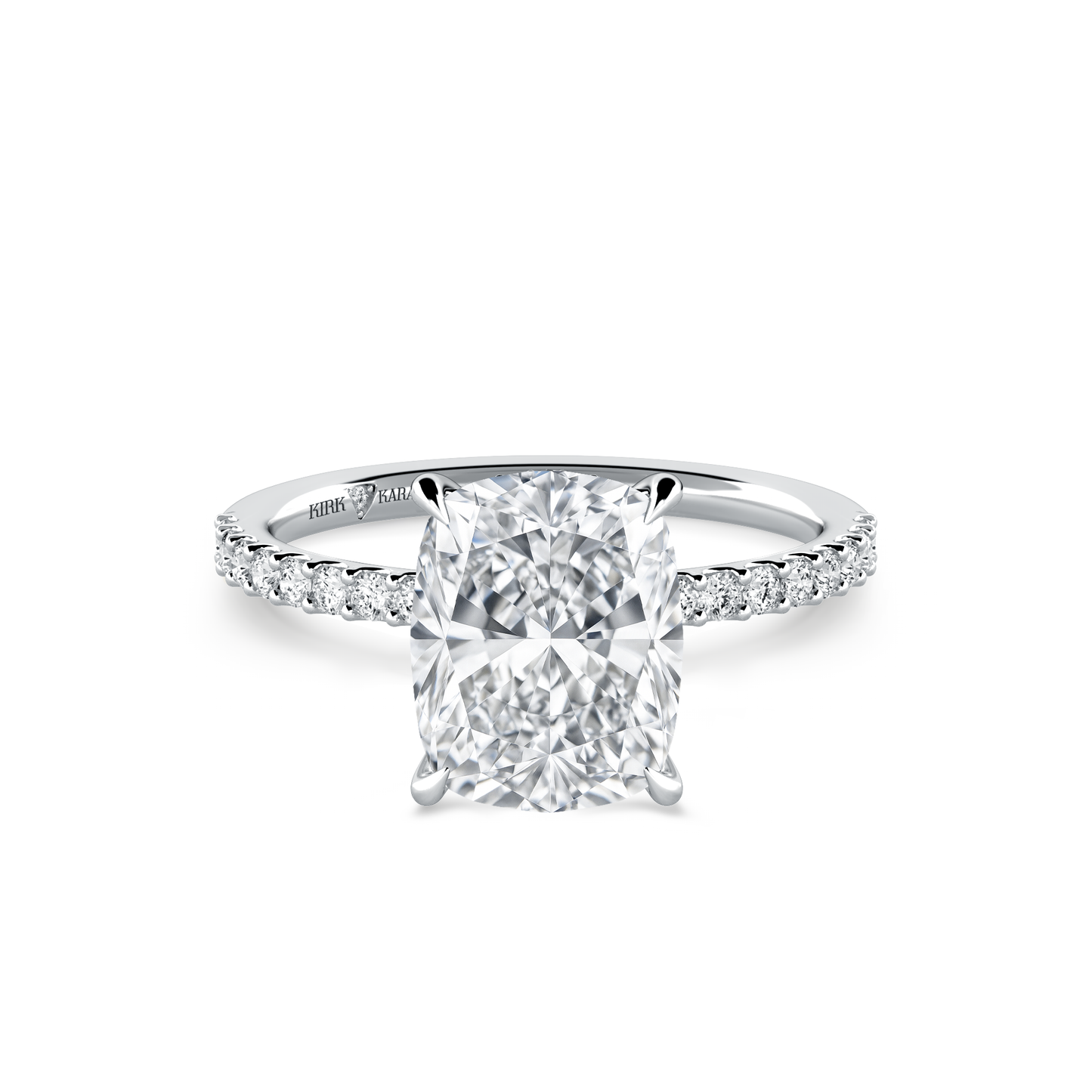 Preset Cushion Hidden Halo Lab Diamond Engagement Ring - Center Diamond Included