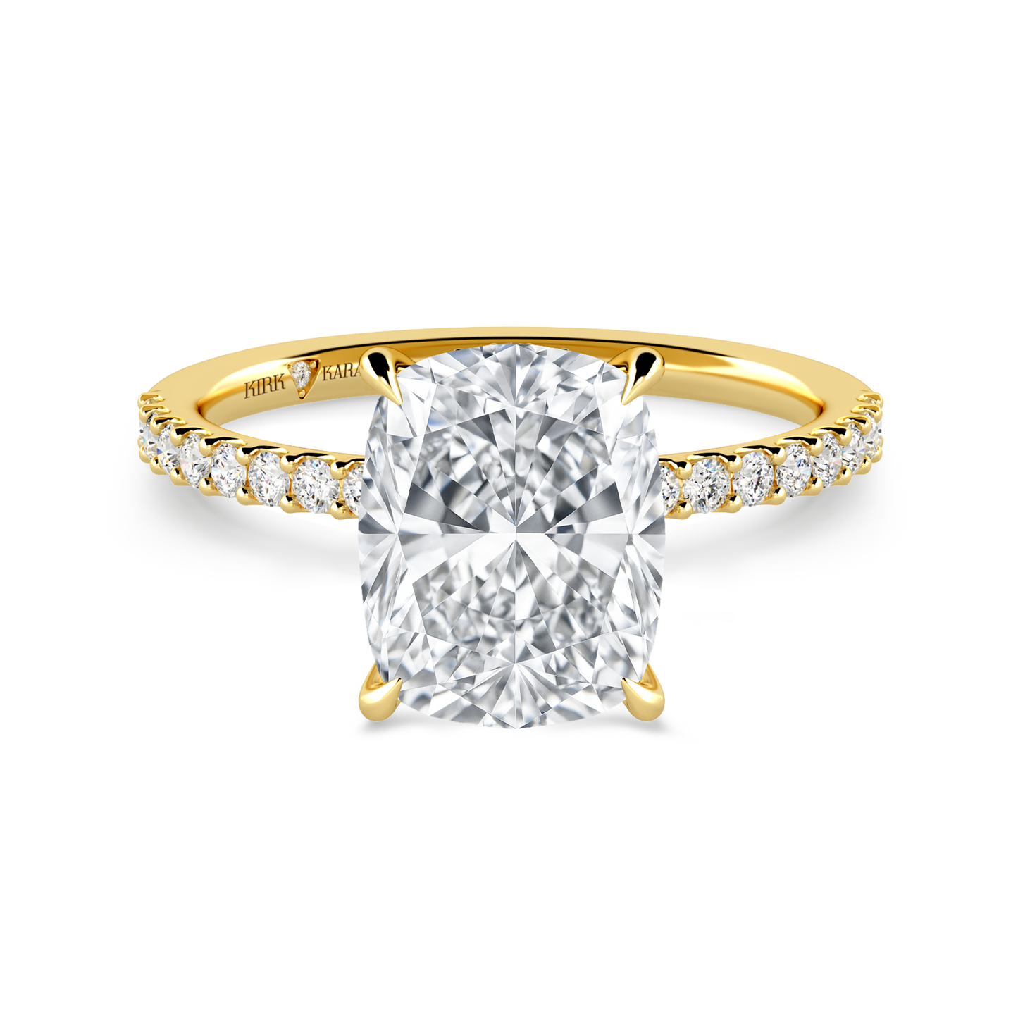 Preset Cushion Hidden Halo Lab Diamond Engagement Ring - Center Diamond Included