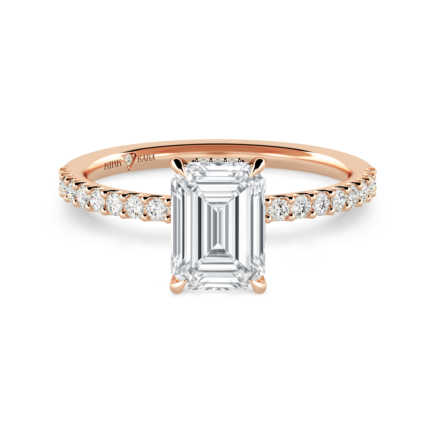 Preset Emerald Hidden Halo Lab Diamond Engagement Ring - Center Diamond Included