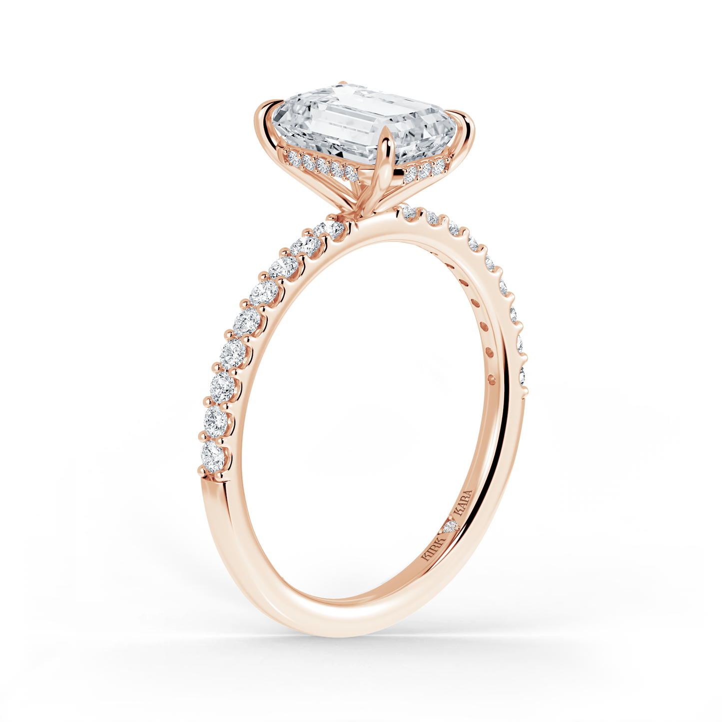 Preset Emerald Hidden Halo Lab Diamond Engagement Ring - Center Diamond Included