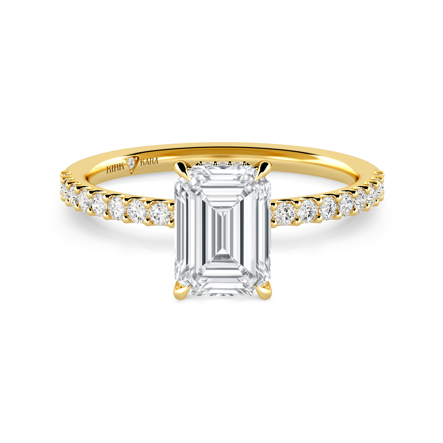Preset Emerald Hidden Halo Lab Diamond Engagement Ring - Center Diamond Included
