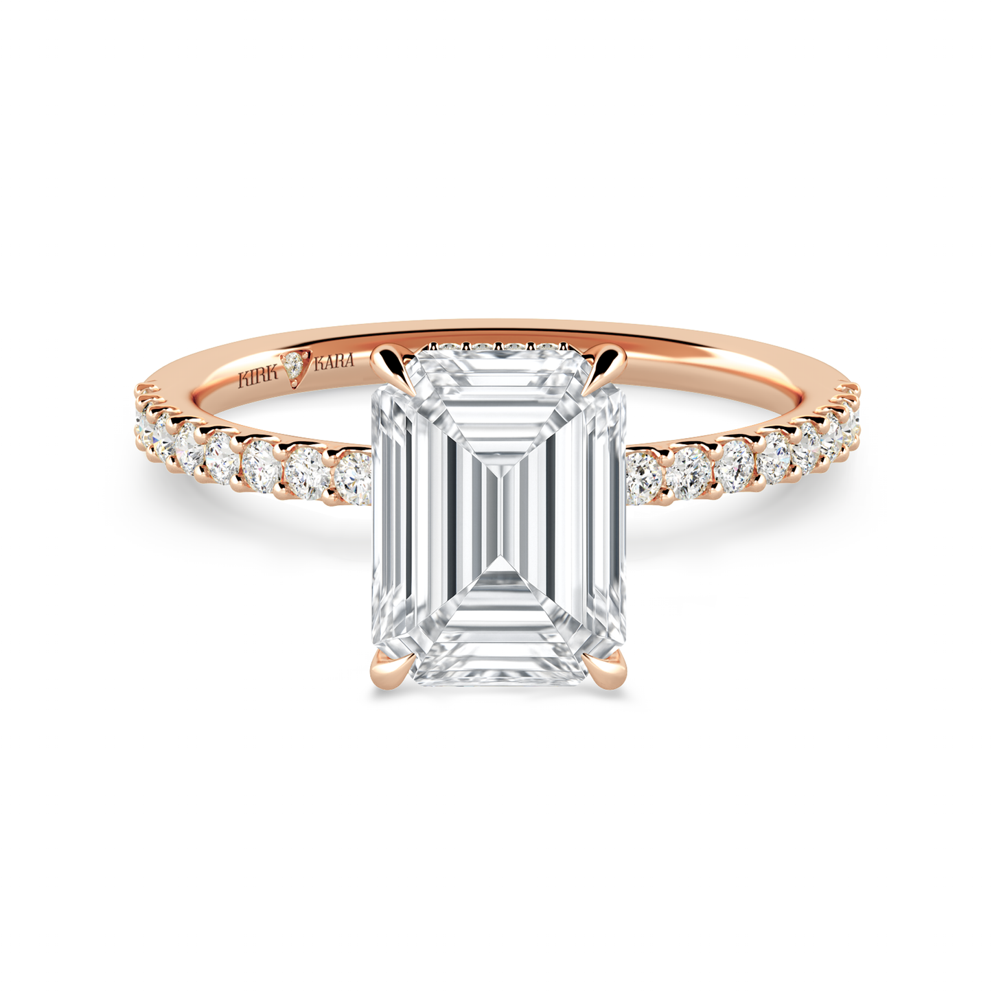 Preset Emerald Hidden Halo Lab Diamond Engagement Ring - Center Diamond Included