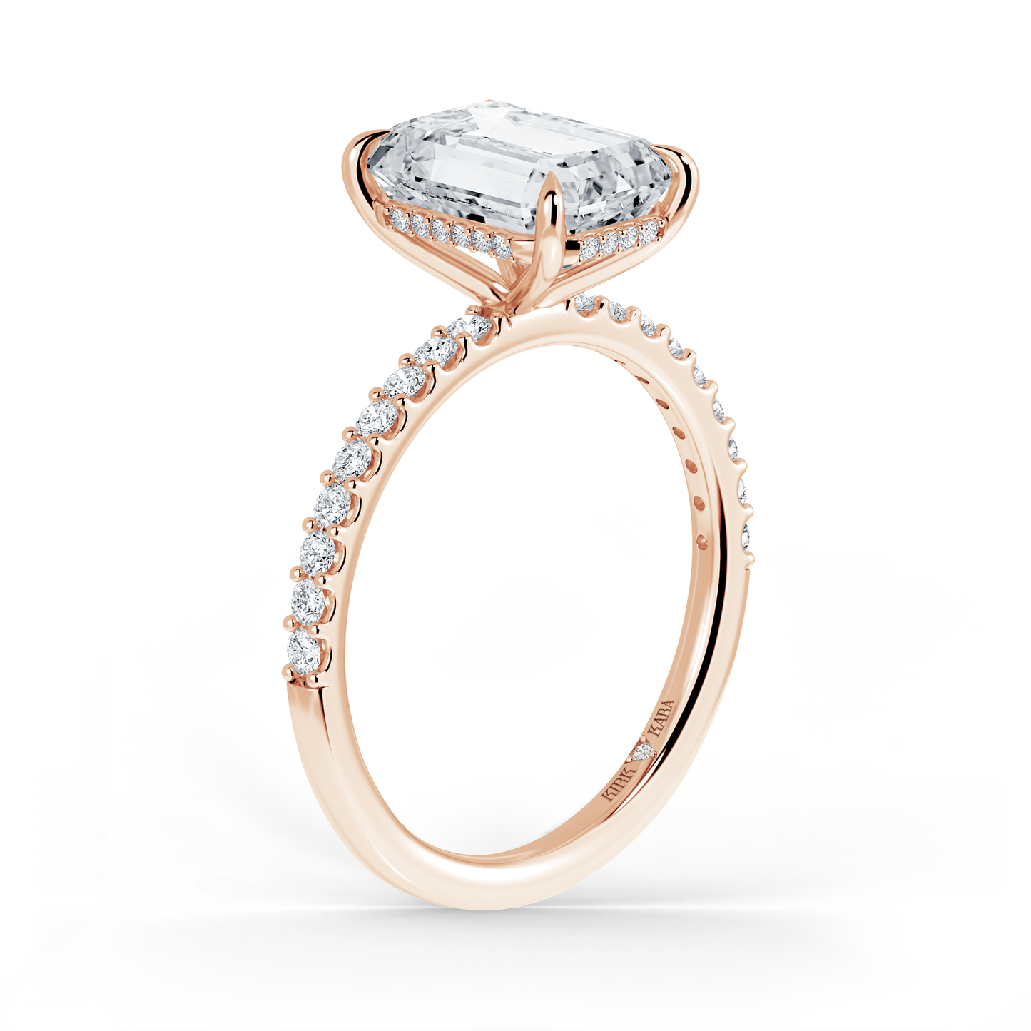 Preset Emerald Hidden Halo Lab Diamond Engagement Ring - Center Diamond Included