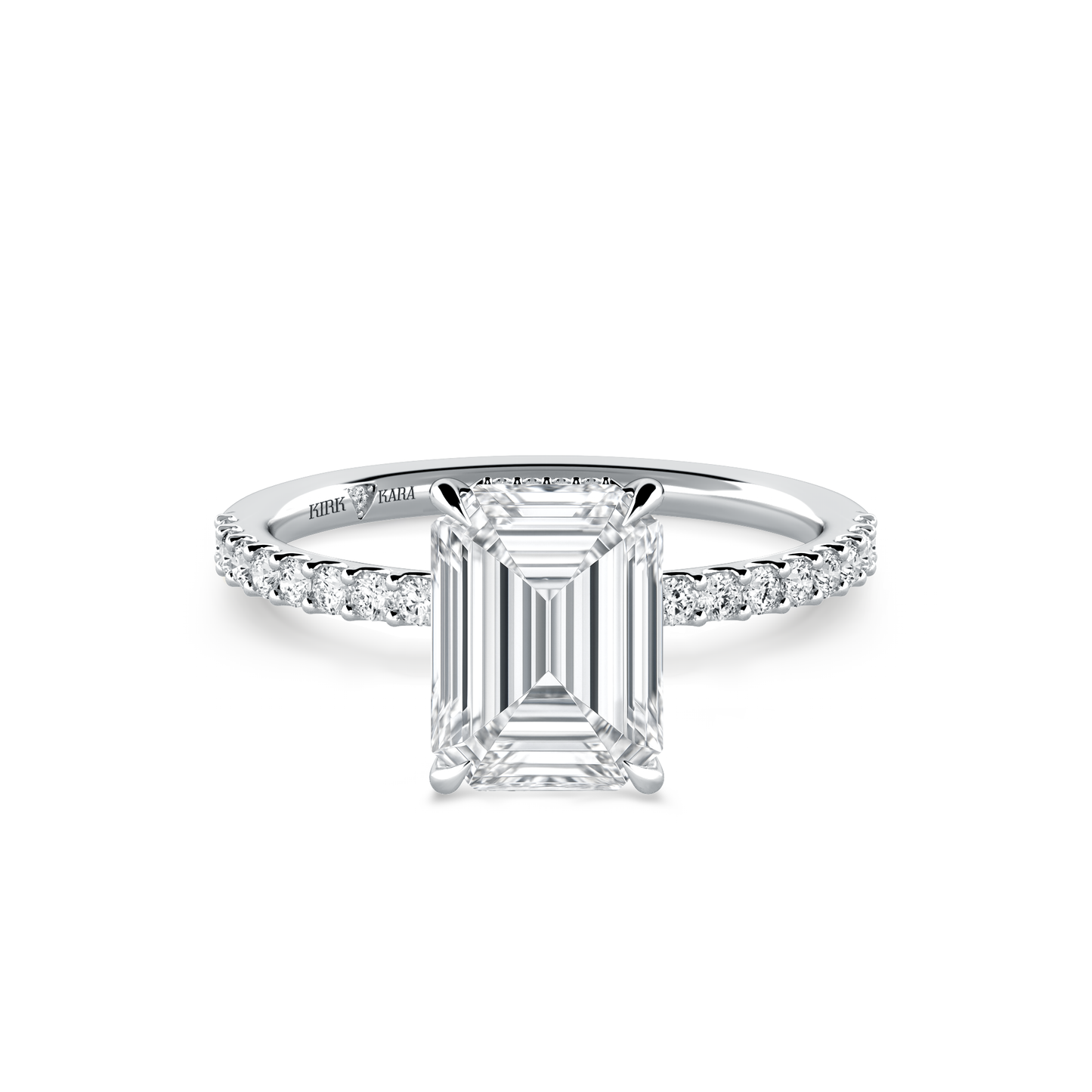 Preset Emerald Hidden Halo Lab Diamond Engagement Ring - Center Diamond Included