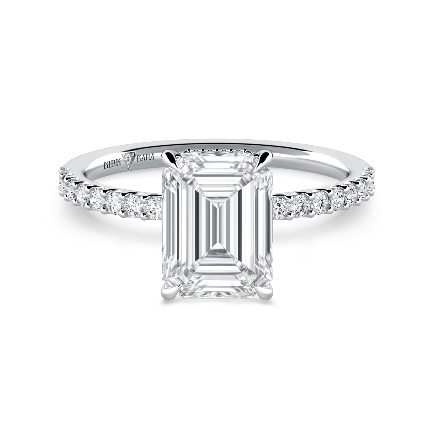 Preset Emerald Hidden Halo Lab Diamond Engagement Ring - Center Diamond Included
