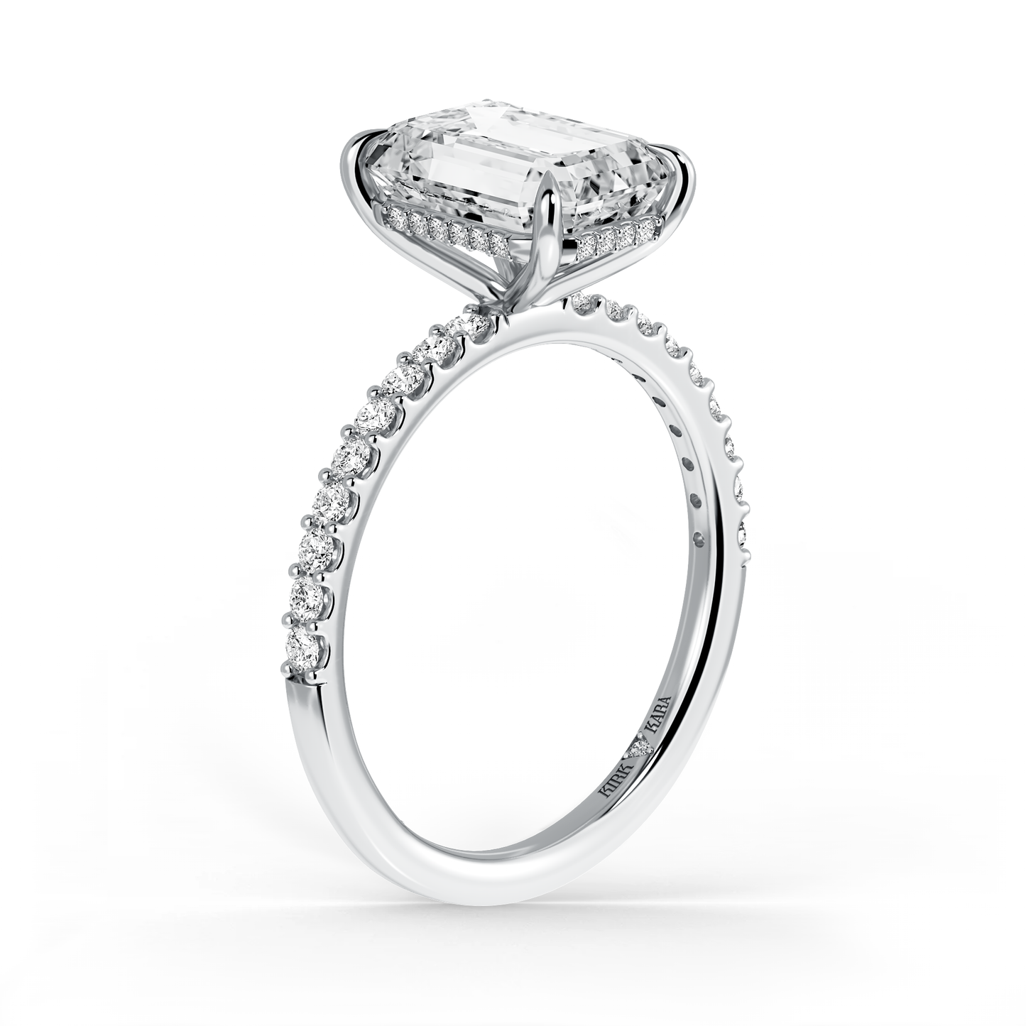 Preset Emerald Hidden Halo Lab Diamond Engagement Ring - Center Diamond Included